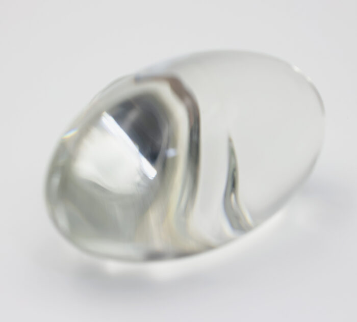 18 Egg-Shaped Transparent Glass Knob, Paired With A Honeycomb-Style Panel - Image 2