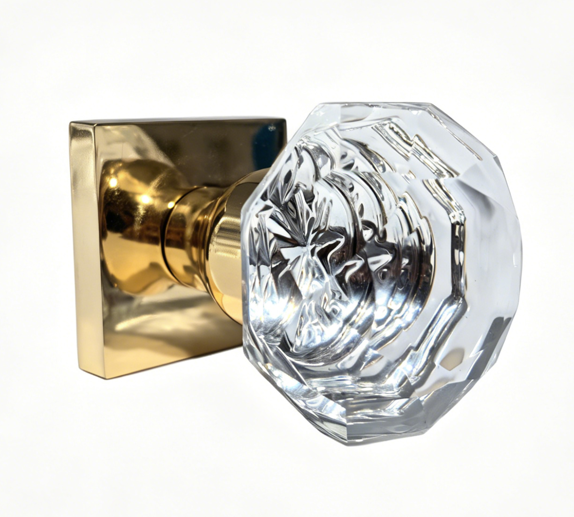 38 Diamond shaped mushroom head crystal door knobs with snowflake pattern - Image 1