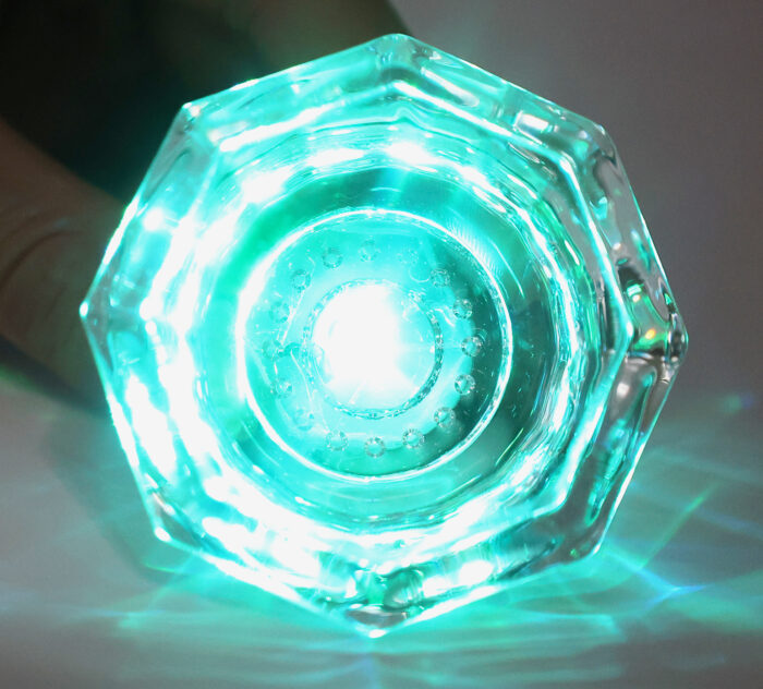 SunKnob Octagonal Faceted LED Crystal Glass Door Knob | 6 Color Changing Glow - Image 2