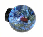 Preserved moss forest resin door knob with LED blue light, nature-inspired interior door handle for minimalist and calm home decor, SunKnob Floral Series
