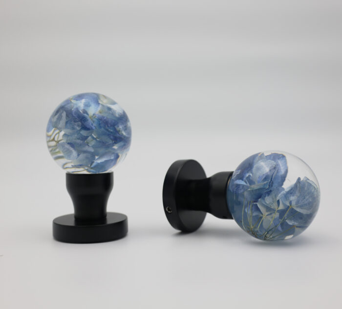 6 Handmade Hydrangea Pressed Flower Resin Door Knob | Decorative Replacement Interior Door Hardware - Image 4